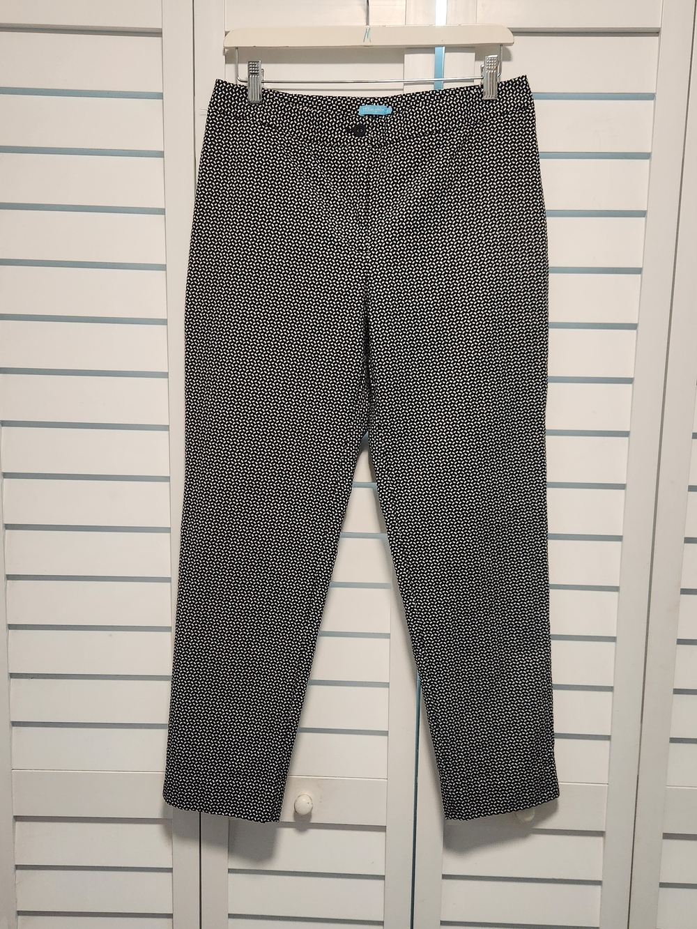 J. McLaughlin Black & White Micro-Pattern Pants